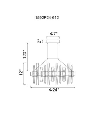 26" Metal Aya LED Integrated Chandelier