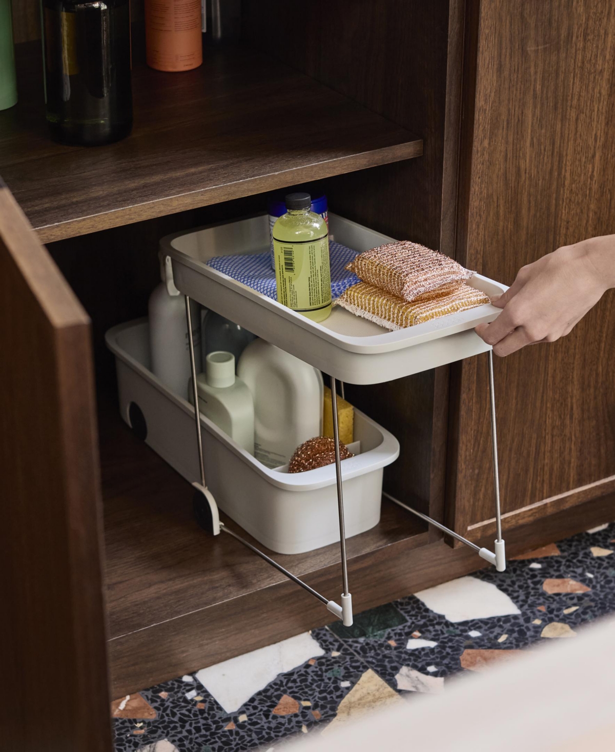 Joseph Joseph Cupboardstore 2-tier Storage Caddy In Gray