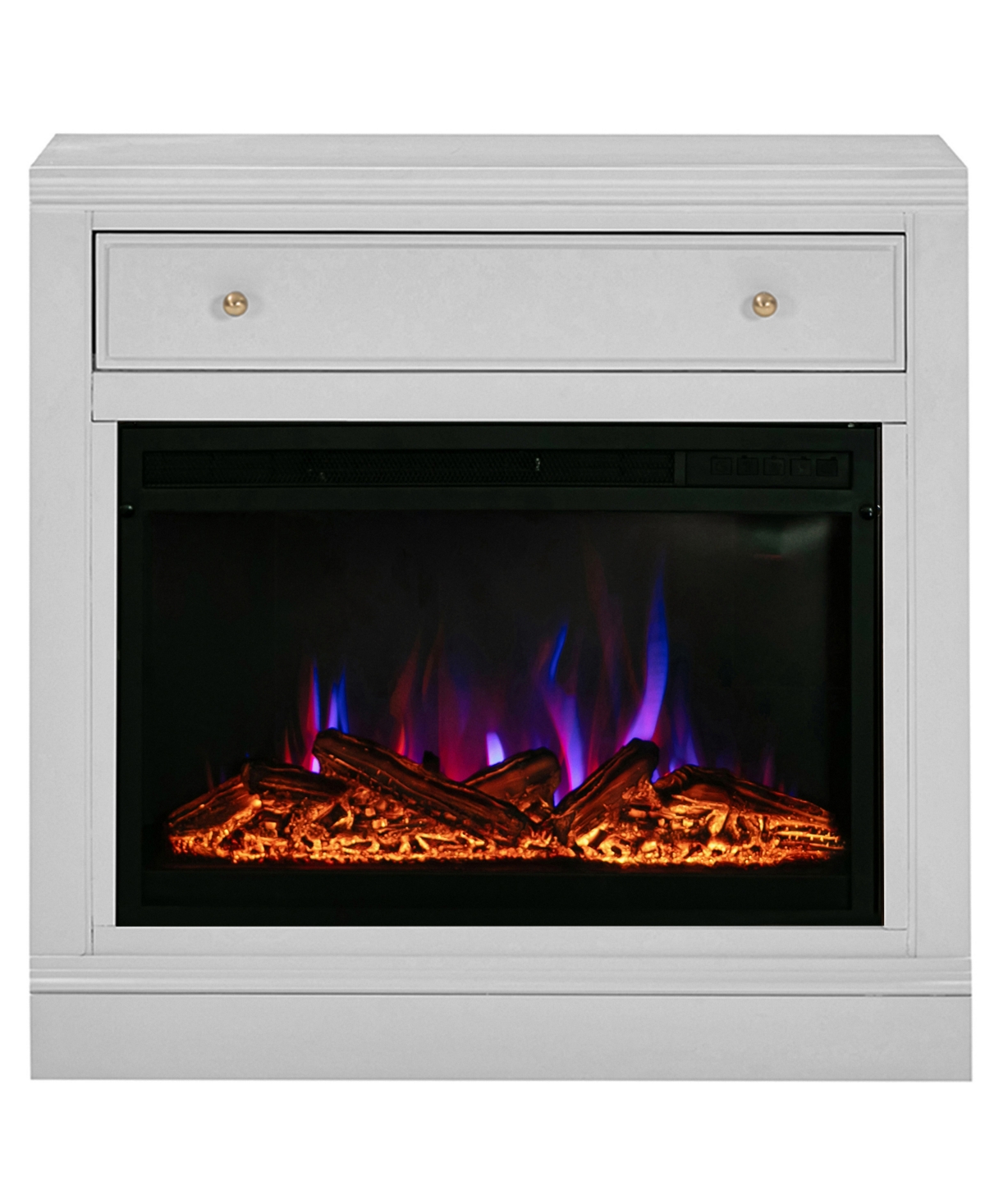 Macy's Furniture 31" Wooden Amren Open Base Console With Drawer In White