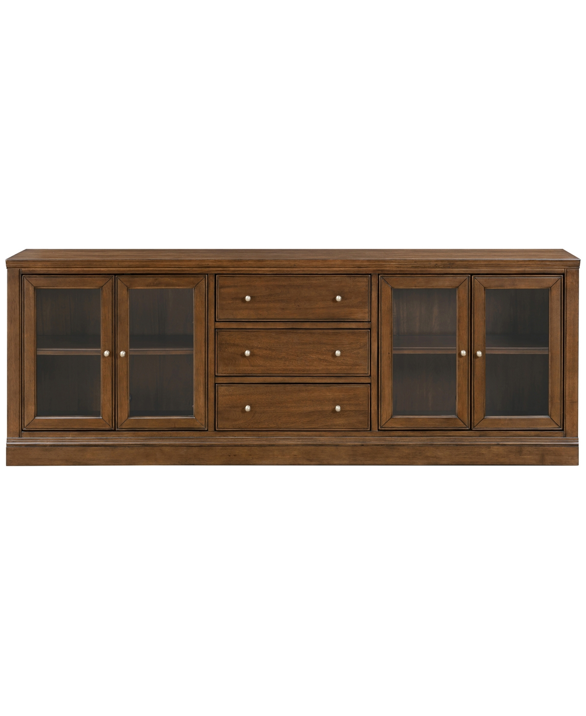 Macy's Furniture 85" Wooden Amren 4 Doors Console Table In Brown