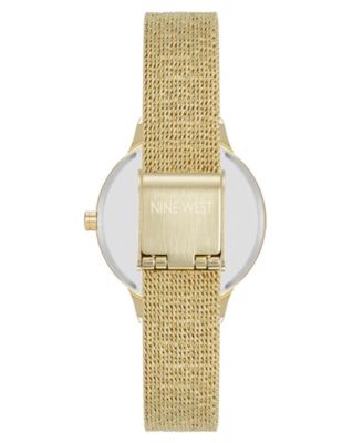 Women's Quartz Capital Green and Gold-Tone Stainless Steel Mesh Watch, 34mm