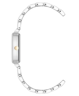 Women's Quartz Cushion Silver-Tone and Gold-Tone Metal Alloy Watch, 26mm