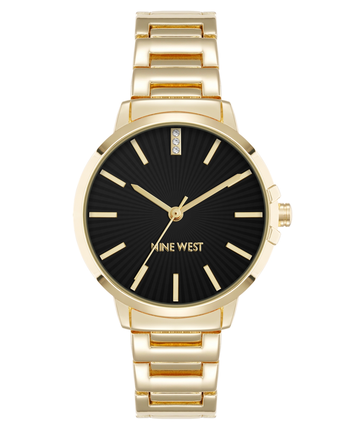 Anne Klein Women's Quartz Classic Black And Gold-tone Metal Alloy Watch, 35mm In Multi