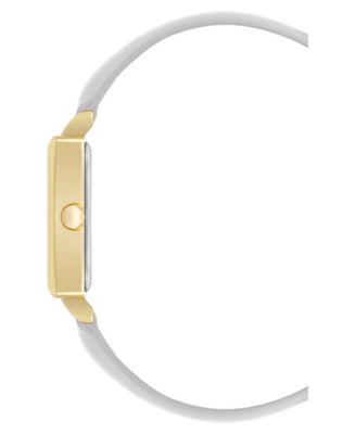Women's Quartz White Leather and Gold-Tone Watch, 29mm