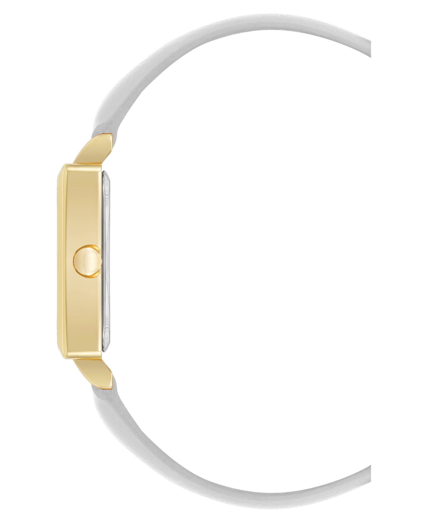 Женские часы Nine West Quartz White Leather and Gold-Tone Watch, 29mm — фото 2