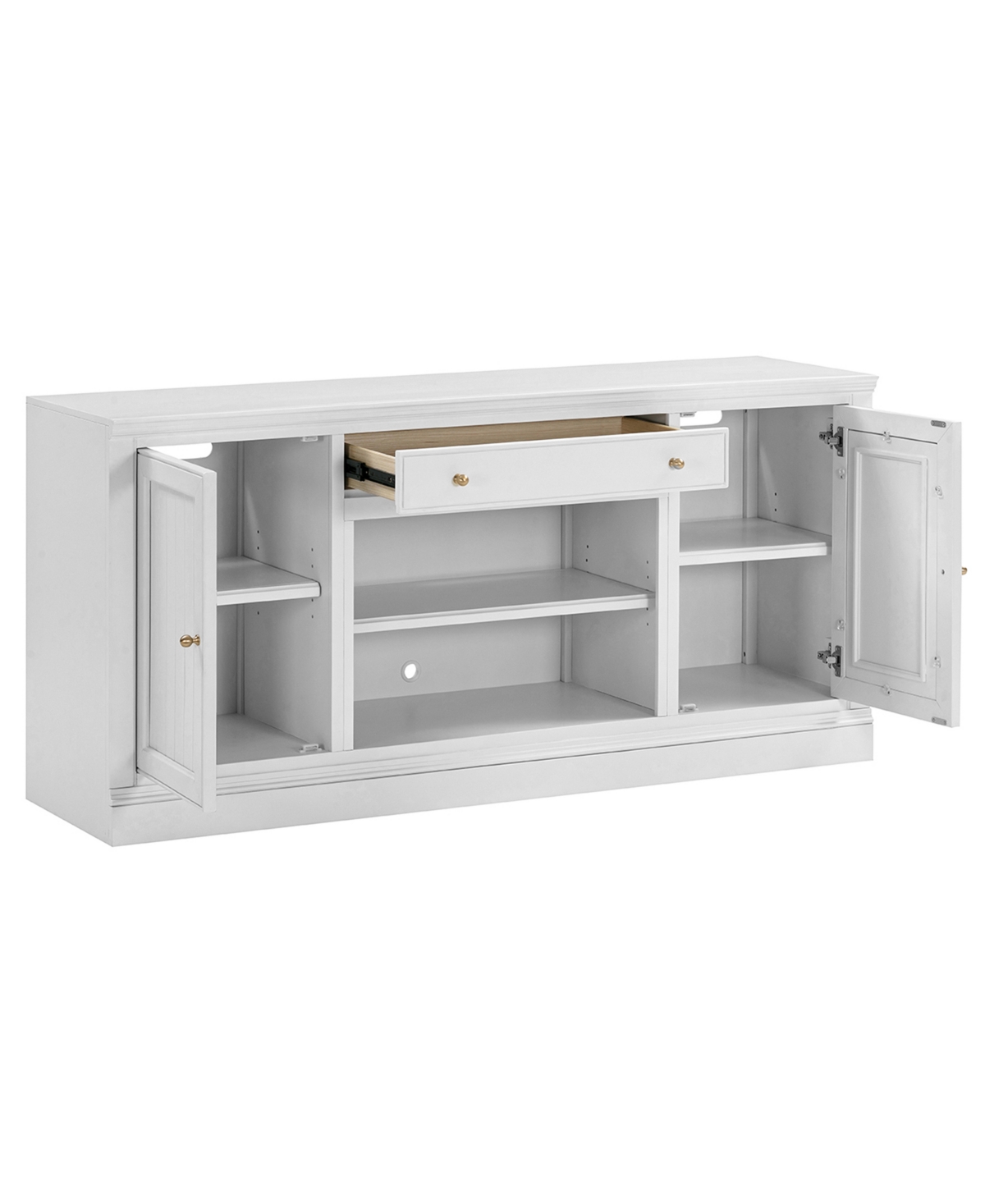 Macy's Furniture 65" Wooden Amren 2 Doors Console Table In Gray