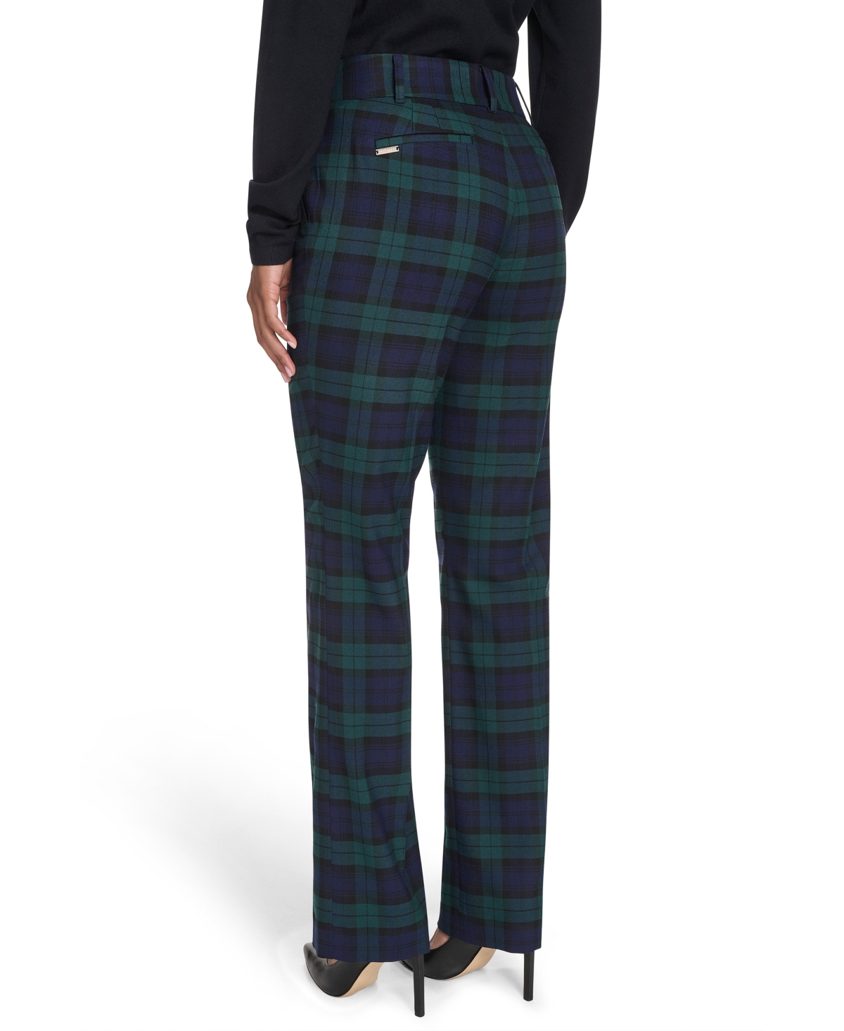 Tommy Hilfiger Women's Watch Plaid Bootcut Trousers In Multi