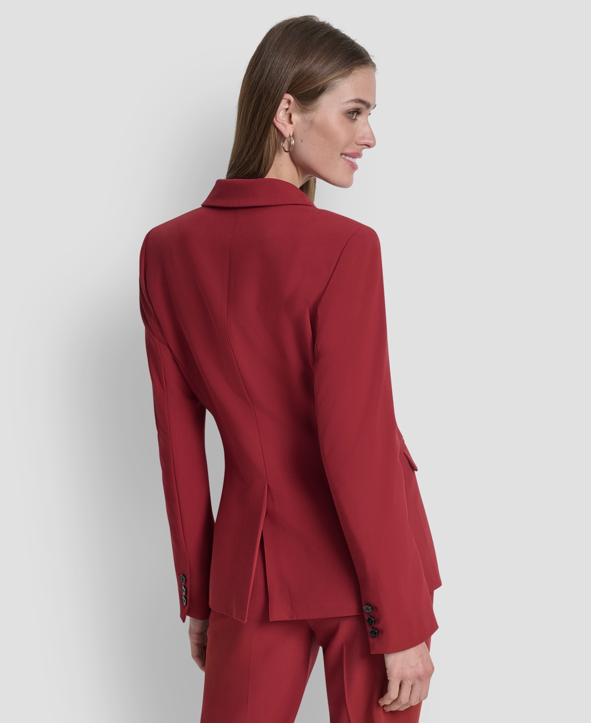 Dkny Women's Padded Shoulder One-Button Jacket