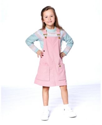 Big Girls Corduroy Overall Dress Dusty Pink