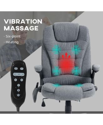 6 Point Vibrating Massage velvet Office Chair with Lumbar Heat