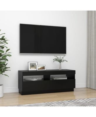 TV Stand with LED Lights Black 39.4"x13.8"x15.7"