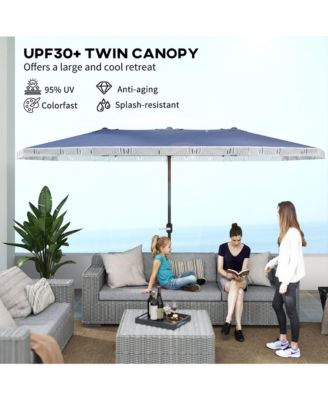 15ft UPF30+ Extra Large Patio Umbrella Market Umbrella, Dark