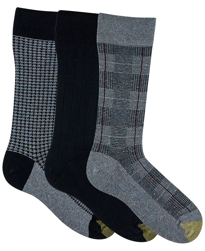 Men's 3-Pack Saville Tweed Reinforced Toe Crew Socks - thumbnail 7