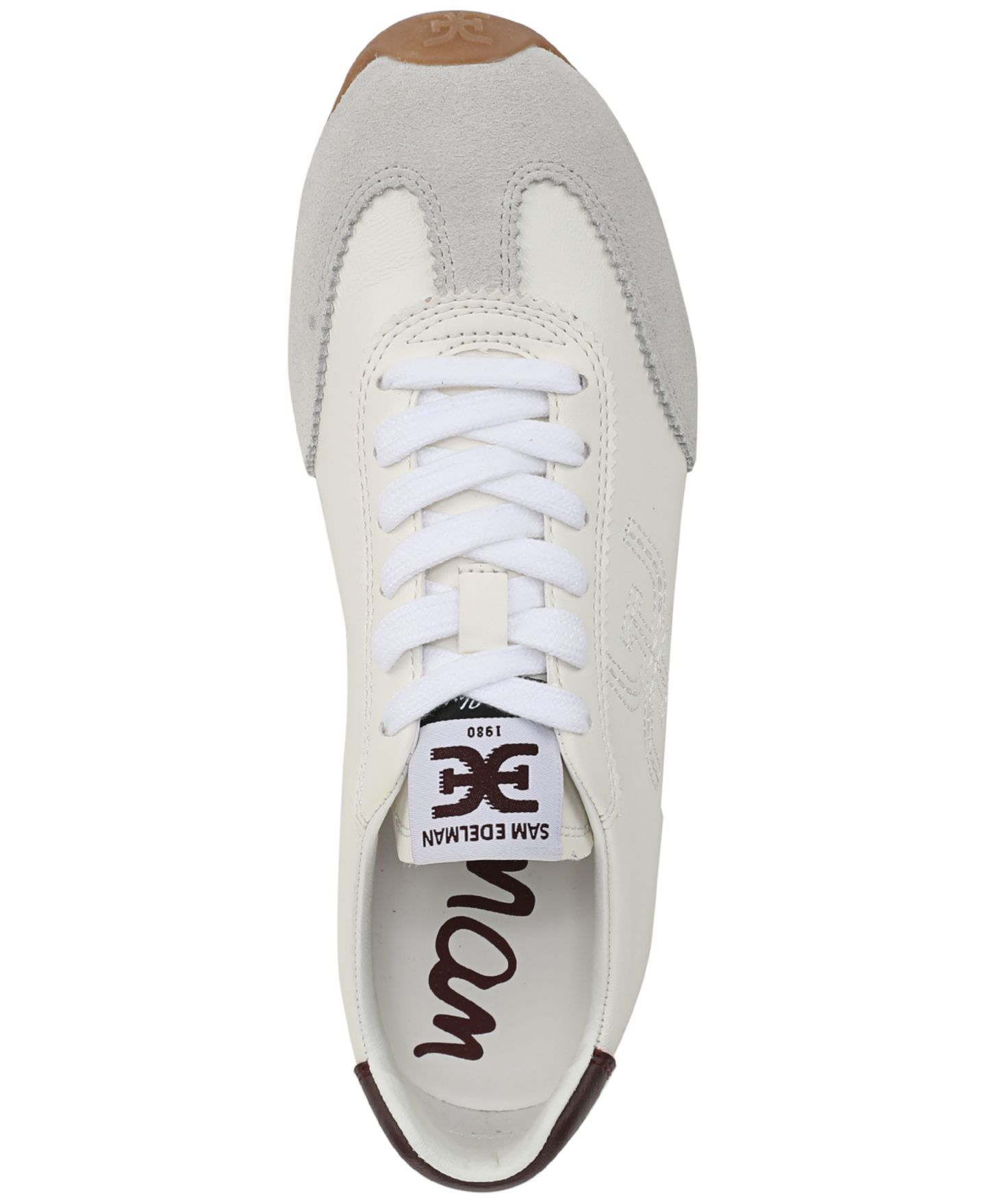 Женские кроссовки Sam Edelman Isella 2 Lace-Up, цвет: Белый / Винный — фото 4