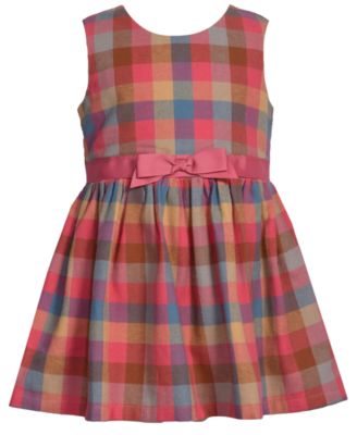 Baby Girls 2-Piece Embroidered Sweater and Plaid Dress Set