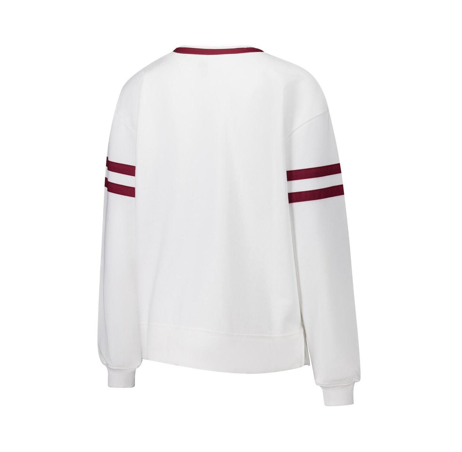 Women's White Florida State Seminoles Borough French Terry Arch Over Long Sleeve Top