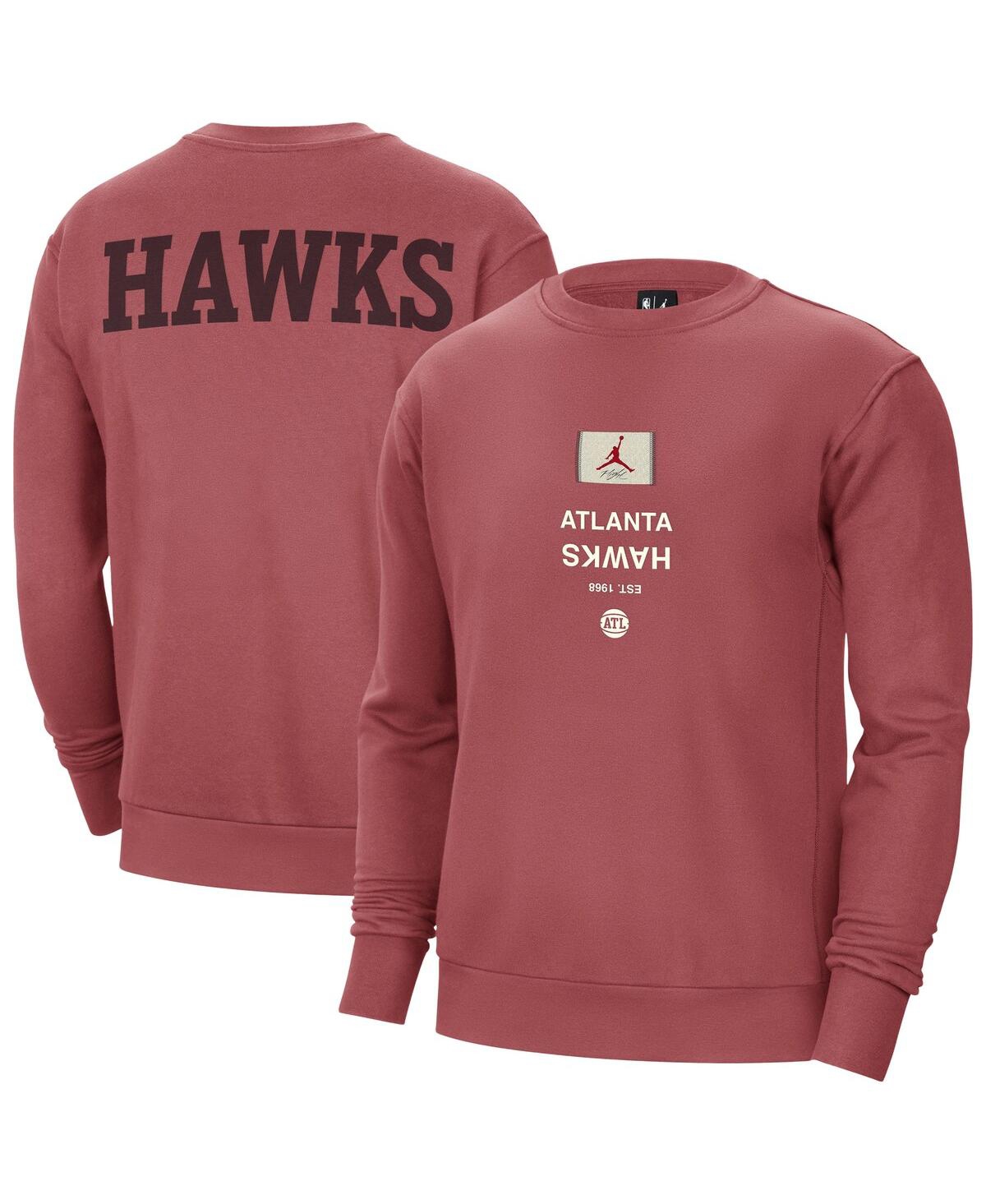 Men's Red Atlanta Hawks Courtside Statement Edition Heavyweight Pullover Sweatshirt - Red