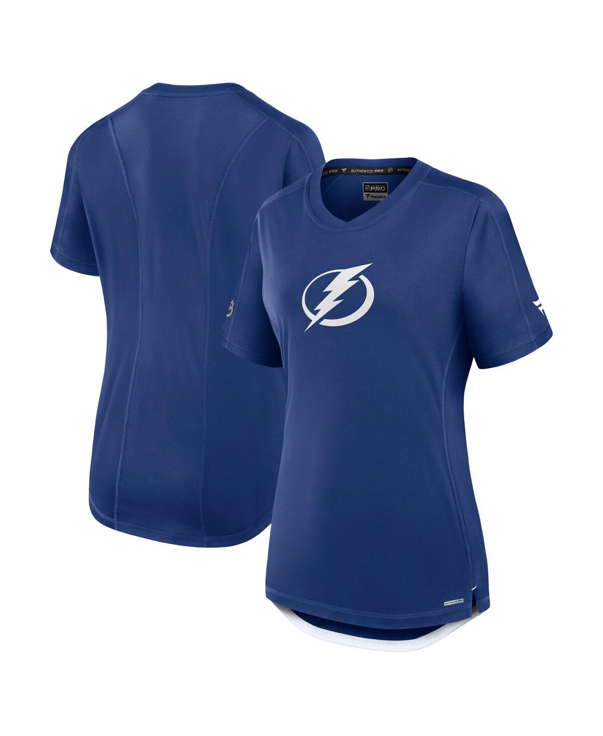 Women's Blue Tampa Bay Lightning Authentic Pro Rink Tech T-Shirt - Blue