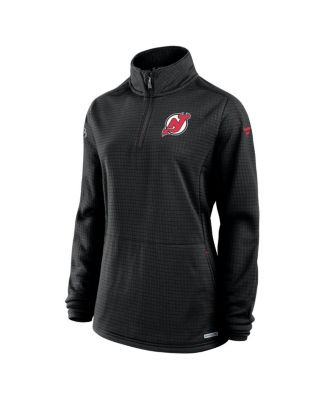 Women's Black New Jersey Devils Authentic Pro Rink Lightweight Quarter-Zip Pullover Top