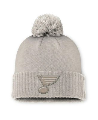 Fanatics - Women's Tan St. Louis Blues Authentic Pro Road Cuffed Knit Hat with Pom