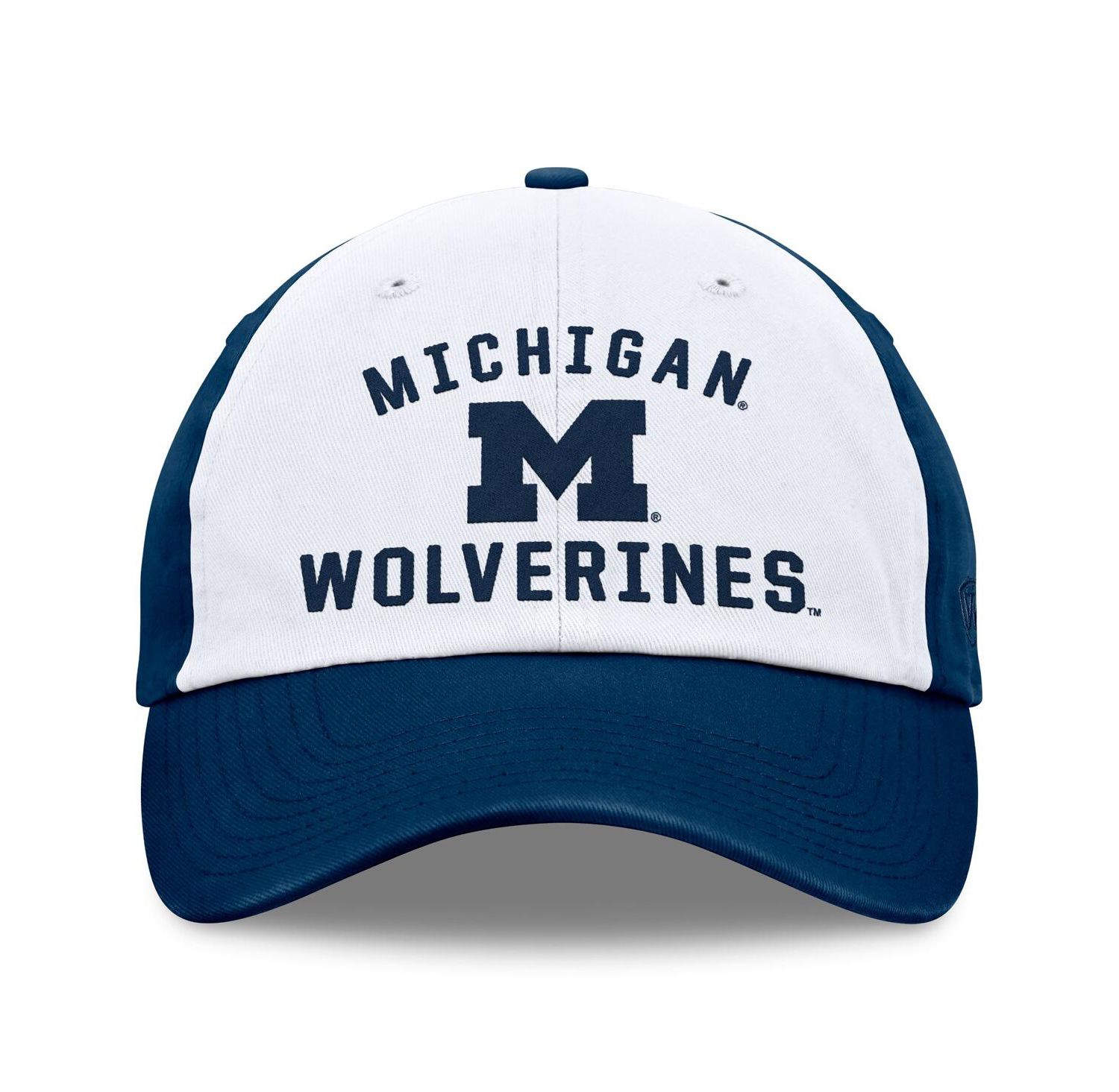 Men's White/Navy Michigan Wolverines Heritage Weston Adjustable Hat