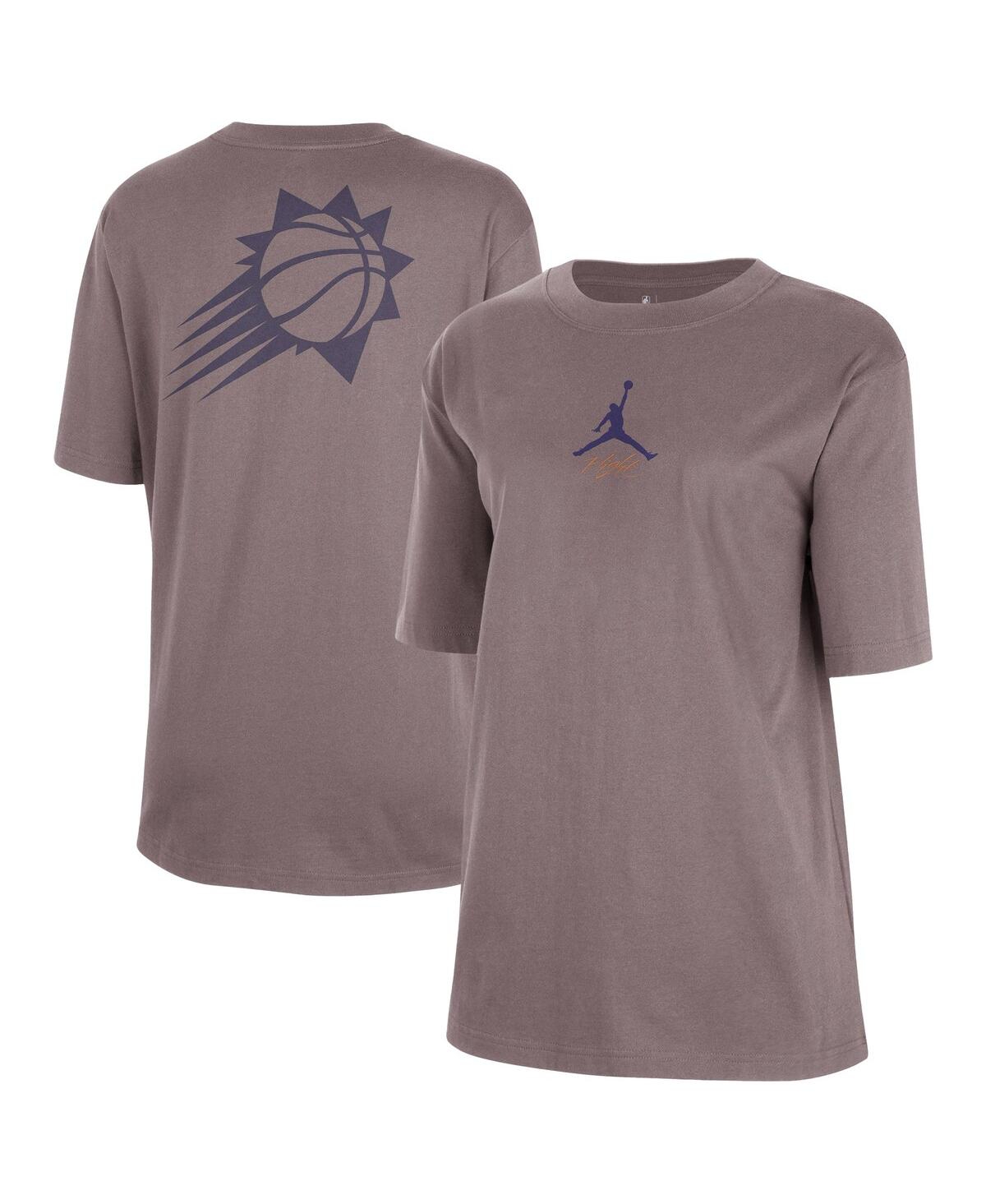 Women's Charcoal Phoenix Suns Courtside Statement Edition Boyfriend T-Shirt - Charcoal