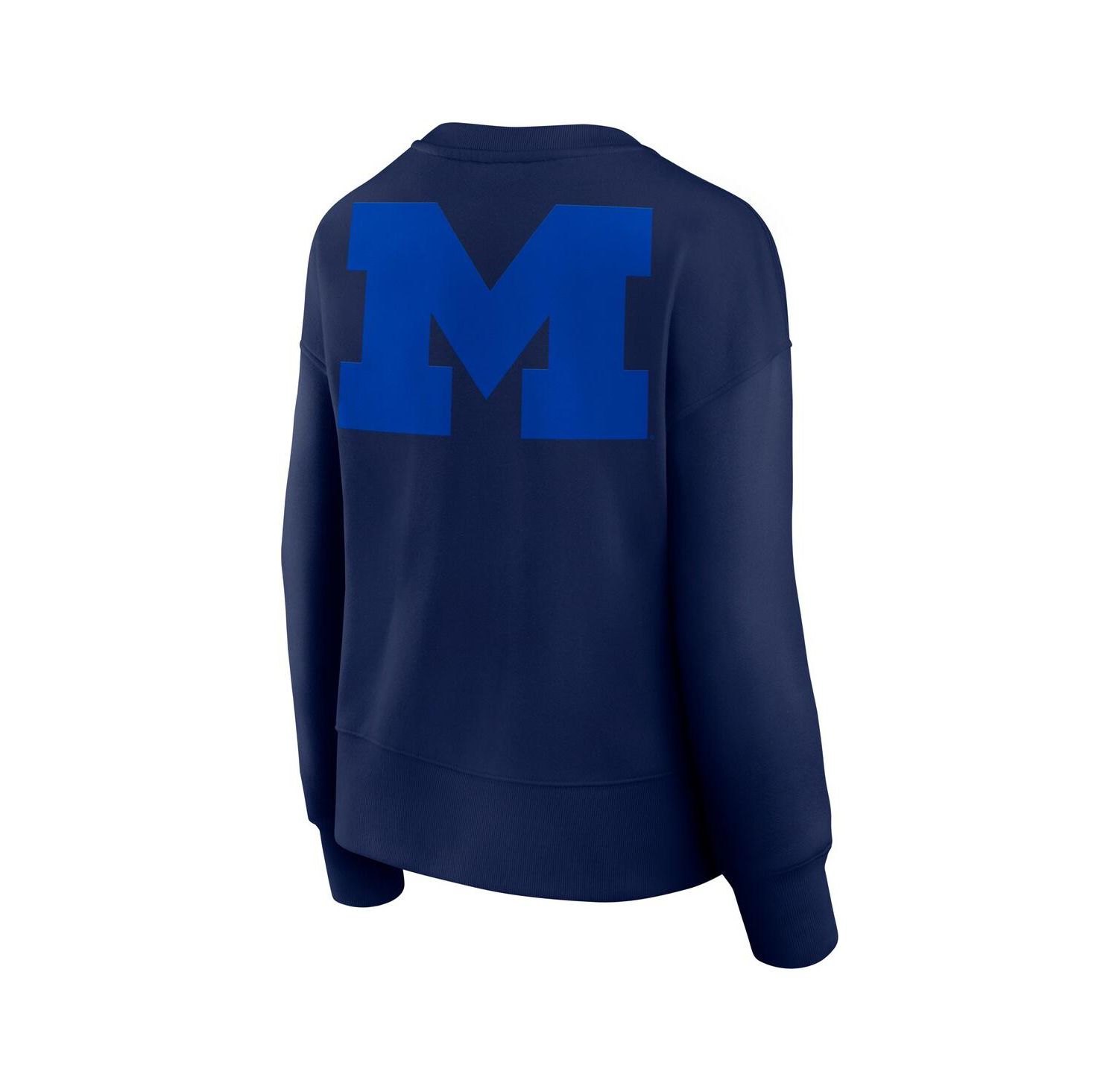 Women's Navy Michigan Wolverines Supersoft Flow Fleece Pullover Sweatshirt