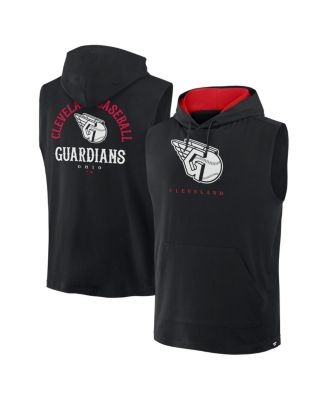 Fanatics - Men's Black Cleveland Guardians Fire Speed Sleeveless Pullover Hoodie