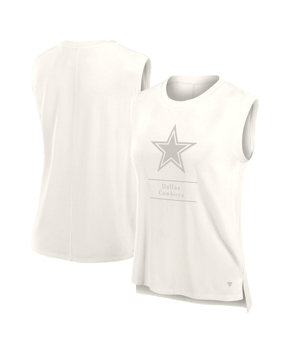 Women's Cream Dallas Cowboys Studio Embrace Tank Top - Cream