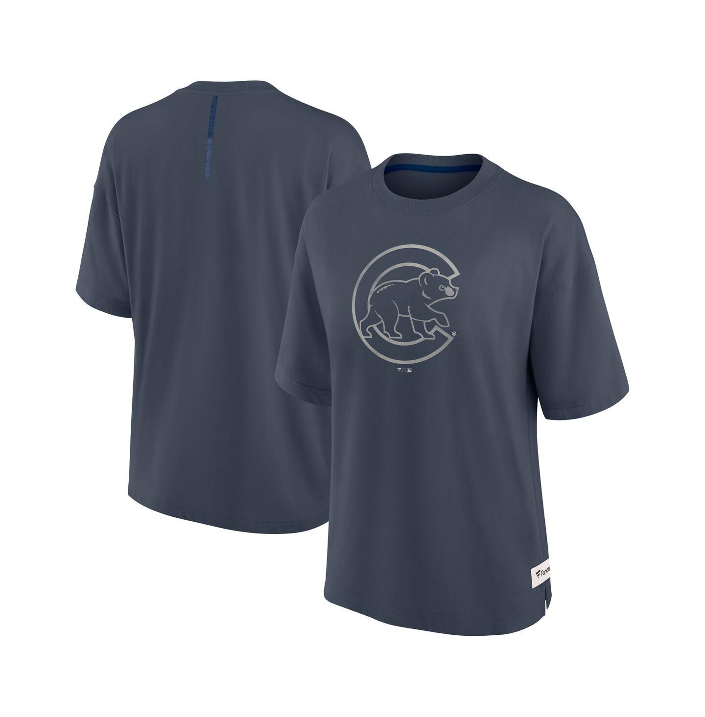 Женская футболка Fanatics Blue Chicago Cubs Oversized Elements Raw Edge Future Ground — фото 1