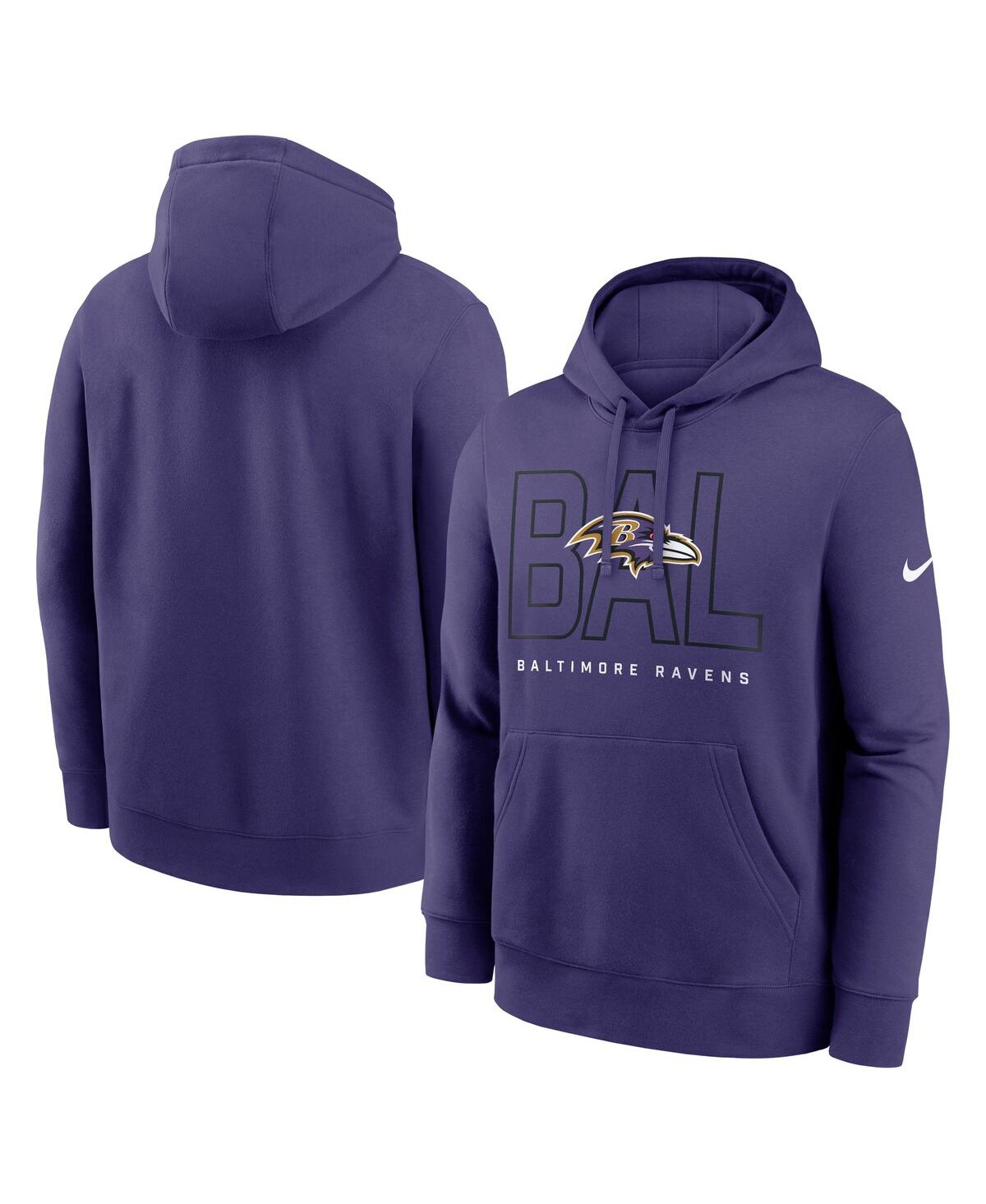 Men's Purple Baltimore Ravens Busted Play Club Fleece Pullover Hoodie - Purple