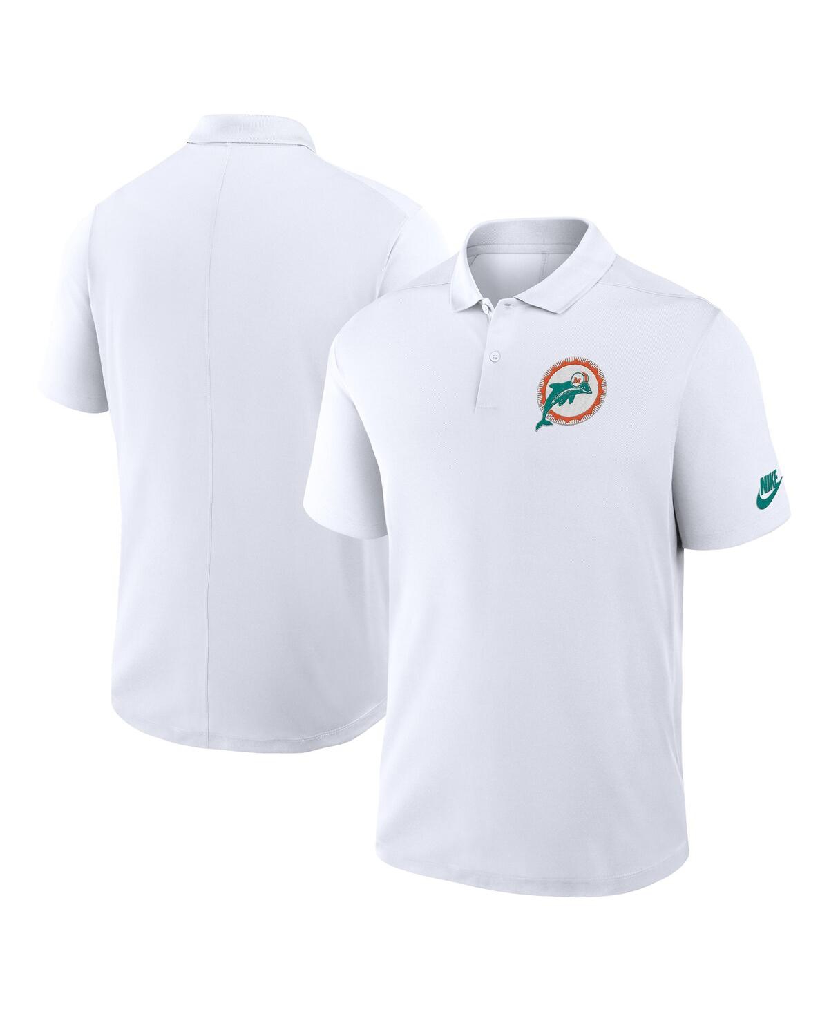 Men's White Miami Dolphins Rewind Victory Performance Polo Shirt - White