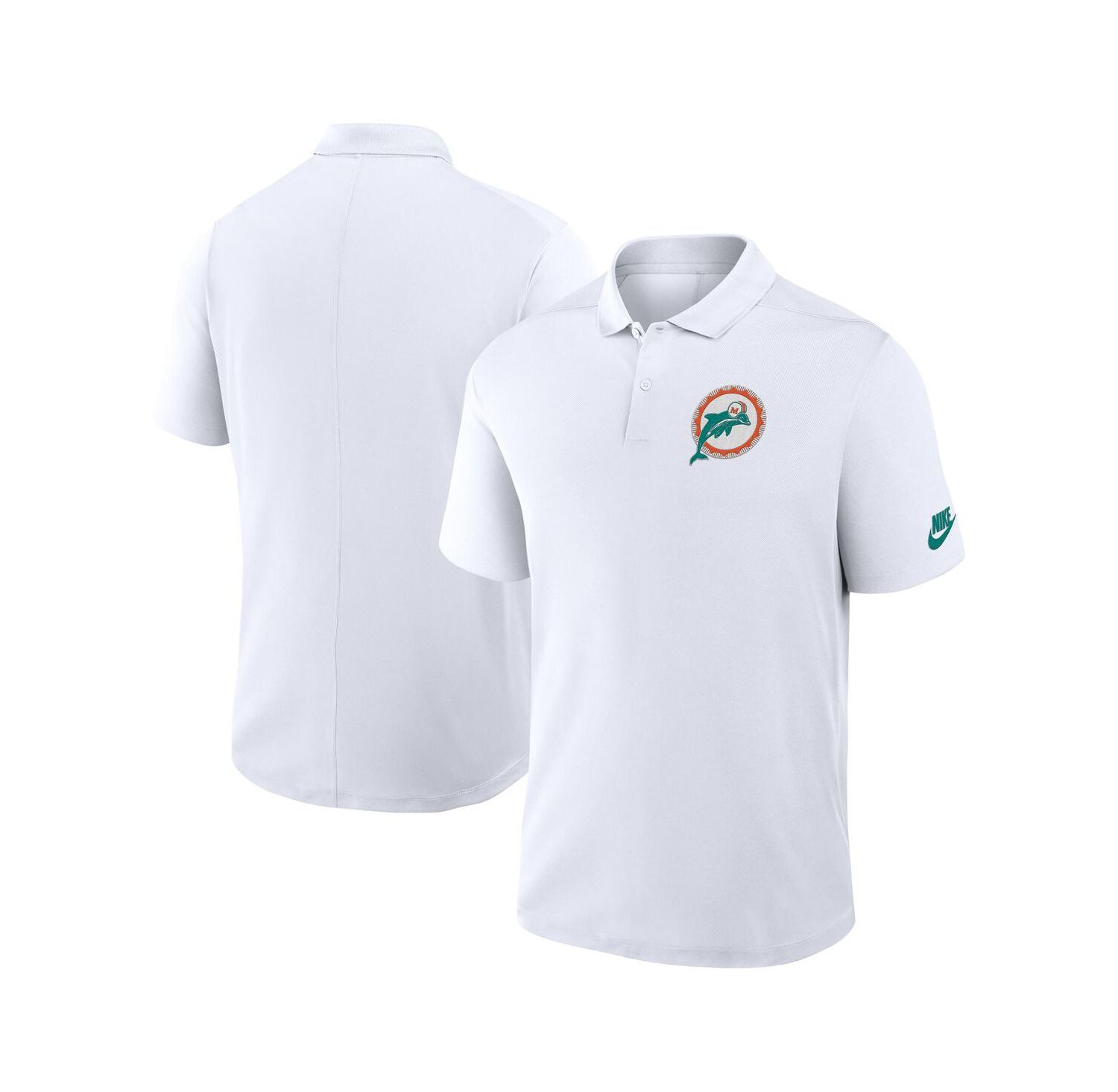 Men's White Miami Dolphins Rewind Victory Performance Polo Shirt