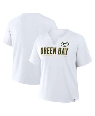 Fanatics - Women's White Green Bay Packers Redzone Slub Boxy T-Shirt