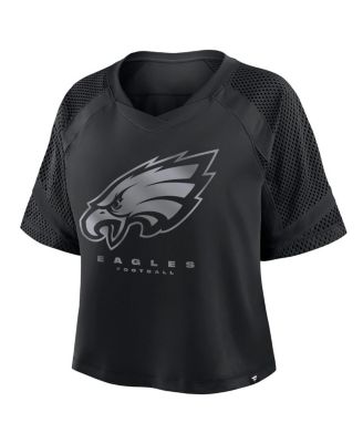 Women's Philadelphia Eagles Oversized Raglan V-Neck Blackout Fashion Jersey