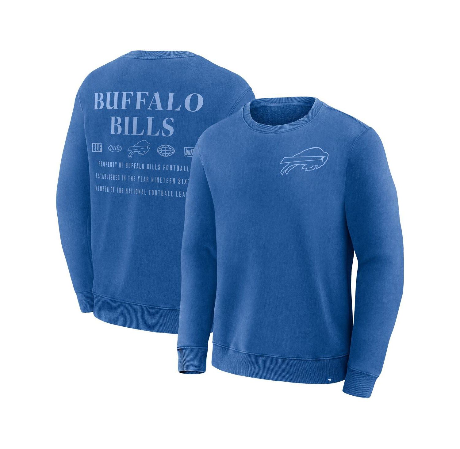 Men's Royal Buffalo Bills Deep Route Pullover Sweatshirt