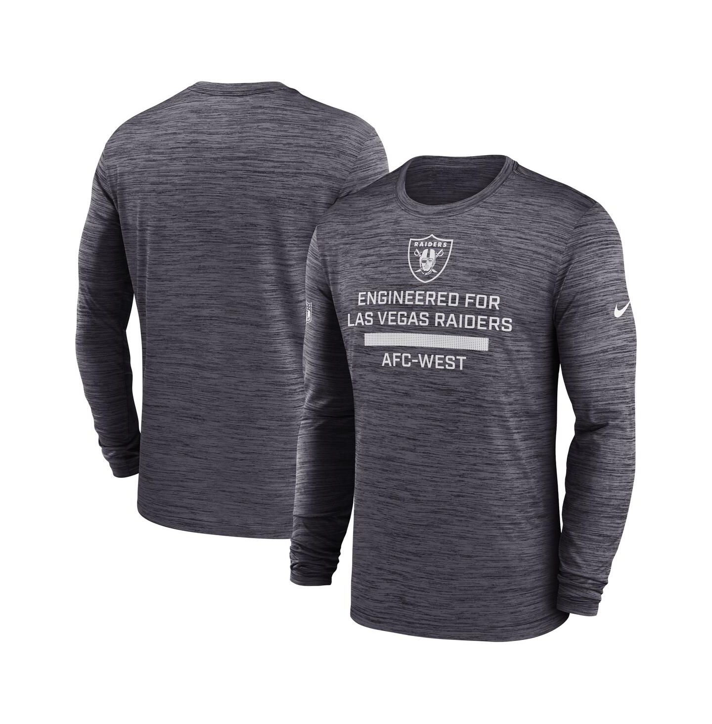 Мужская футболка Nike Black Las Vegas Raiders Sideline Velocity Performance Long Sleeve — фото 1