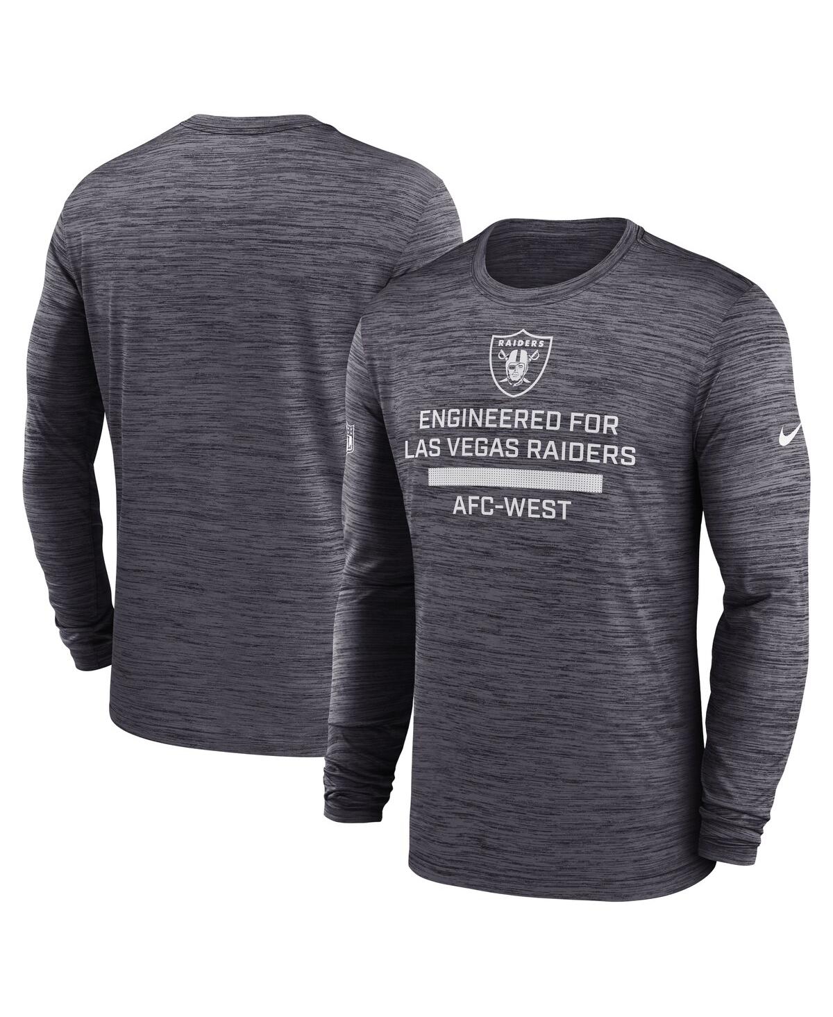 Men's Black Las Vegas Raiders Sideline Velocity Performance Long Sleeve T-Shirt - Black