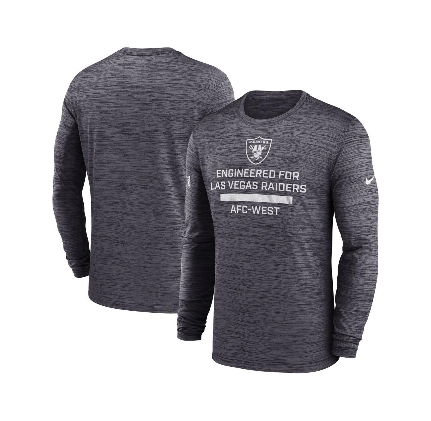 Men's Black Las Vegas Raiders Sideline Velocity Performance Long Sleeve T-Shirt