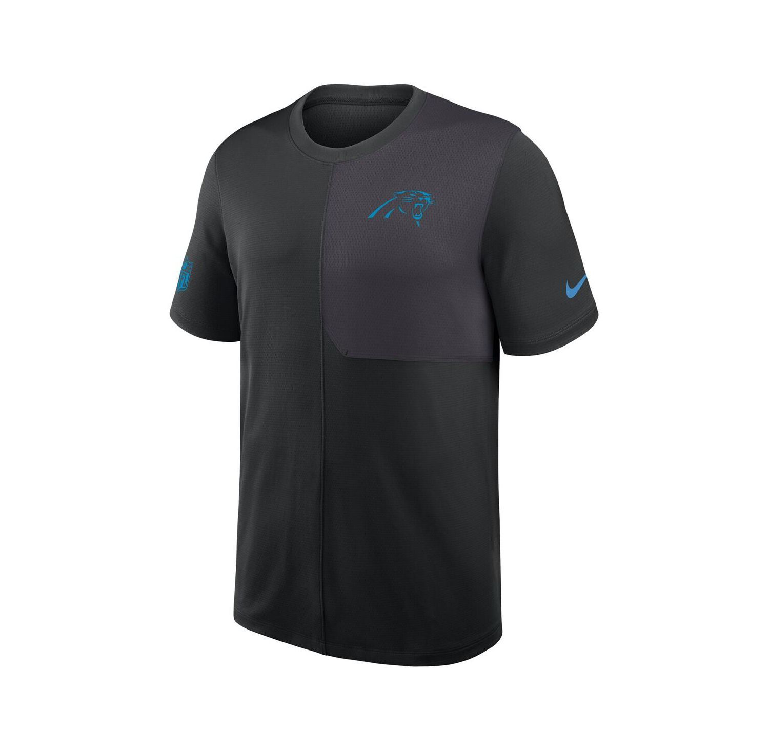 Men's Black Carolina Panthers Sideline UV Performance Coach Shirt