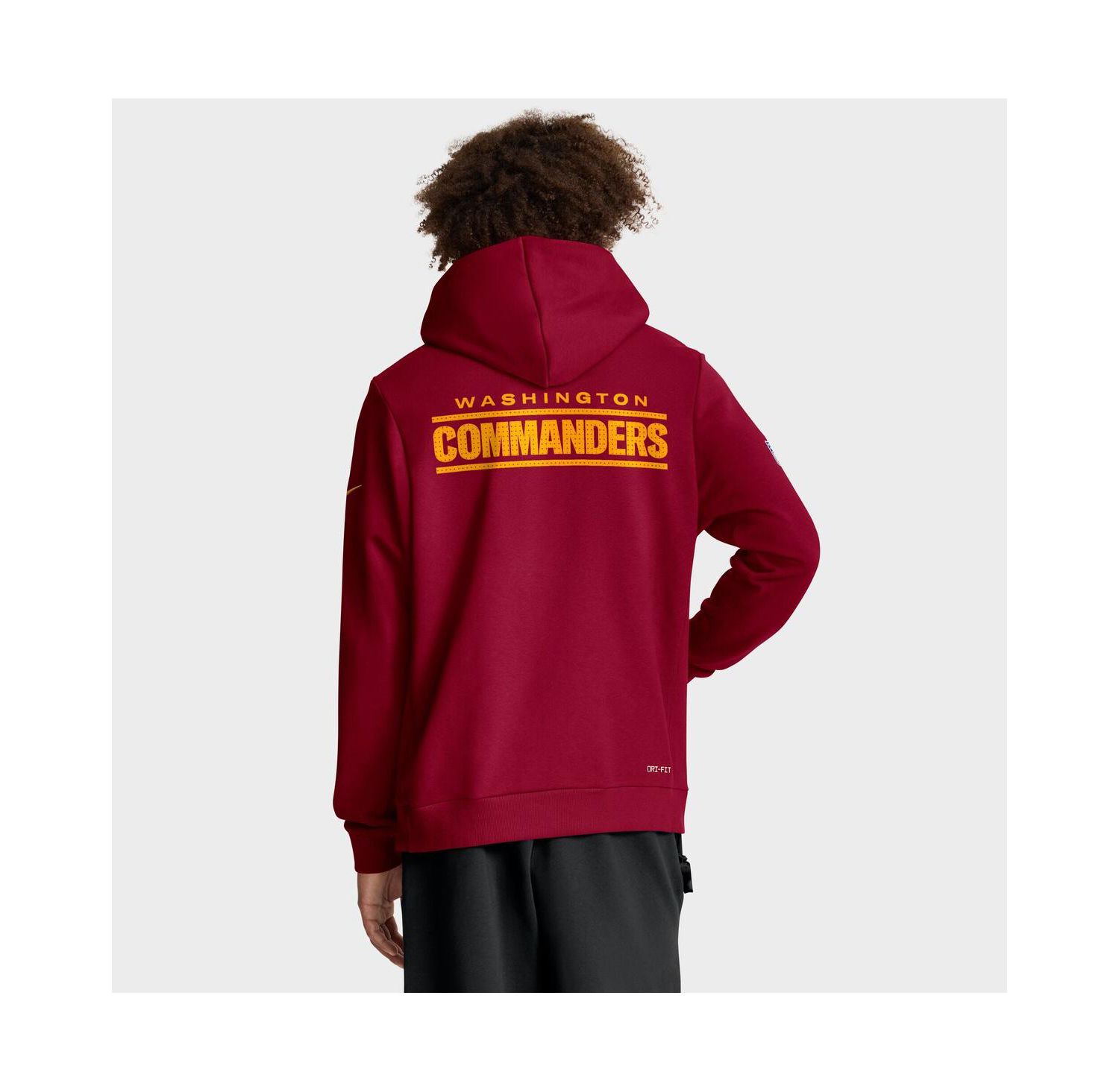 Men's Burgundy Washington Commanders Sideline Initial Home Performance Pullover Hoodie