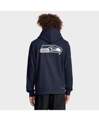 Men's College Navy Seattle Seahawks Sideline Utility Player Performance Full-Zip Hoodie