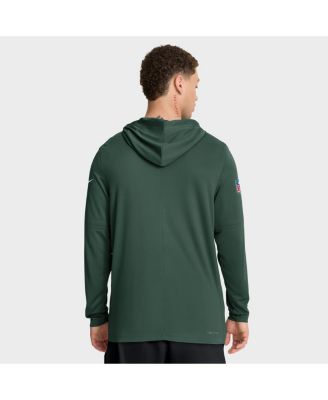 Men's Green Green Bay Packers Sideline Pure Fury Performance Long Sleeve Hoodie T-Shirt