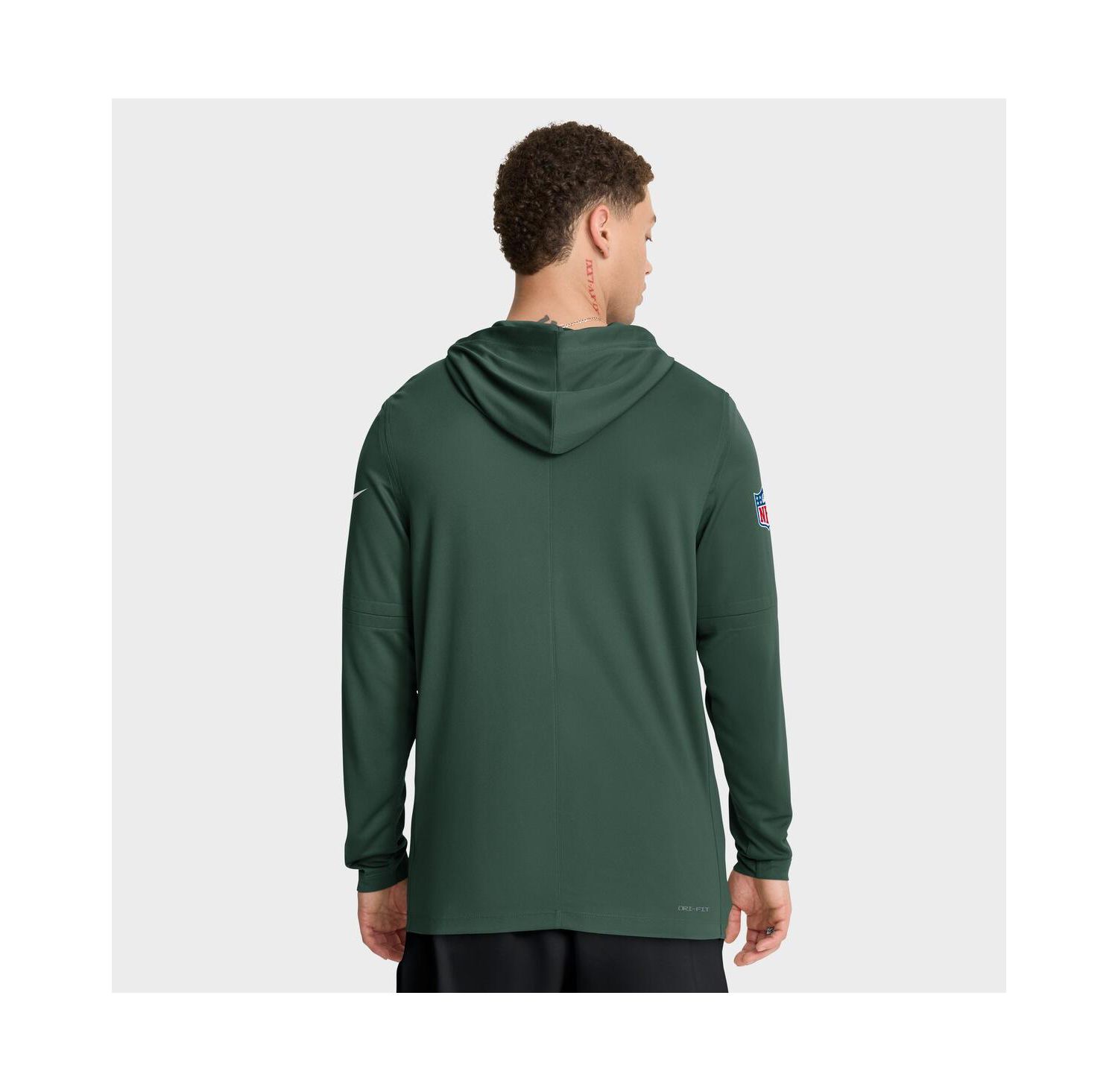 Men's Green Green Bay Packers Sideline Pure Fury Performance Long Sleeve Hoodie T-Shirt
