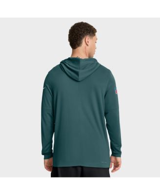 Men's Midnight Green Philadelphia Eagles Sideline Pure Fury Performance Long Sleeve Hoodie T-Shirt