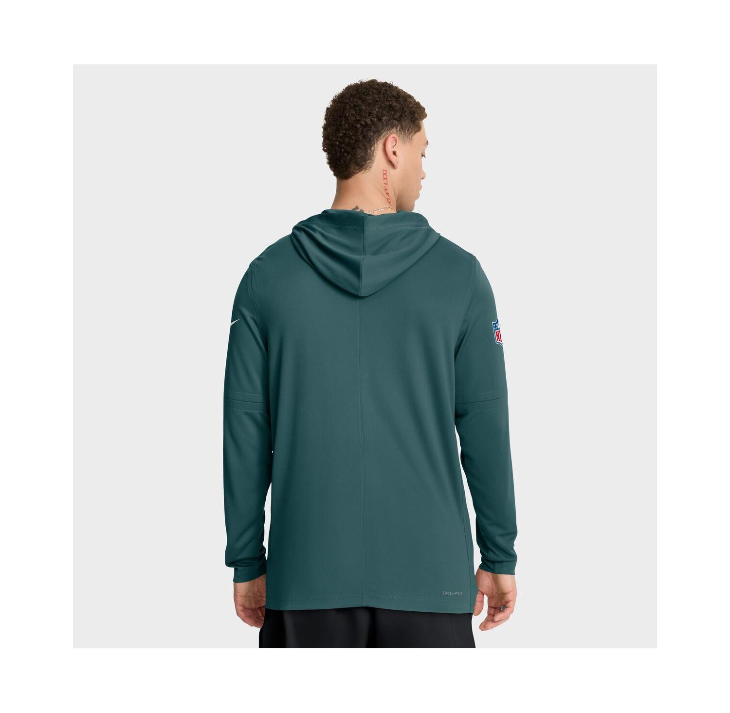 Men's Midnight Green Philadelphia Eagles Sideline Pure Fury Performance Long Sleeve Hoodie T-Shirt