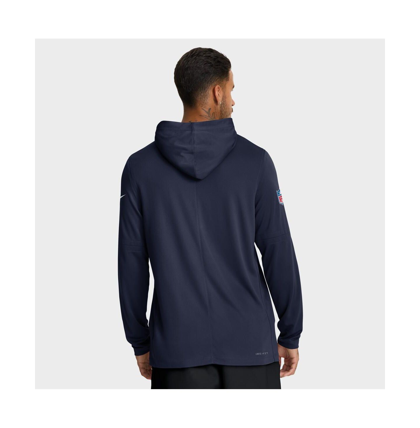 Мужское худи Nike College Navy Seattle Seahawks Sideline Pure Fury Performance Long Sleeve T-Shirt — фото 2