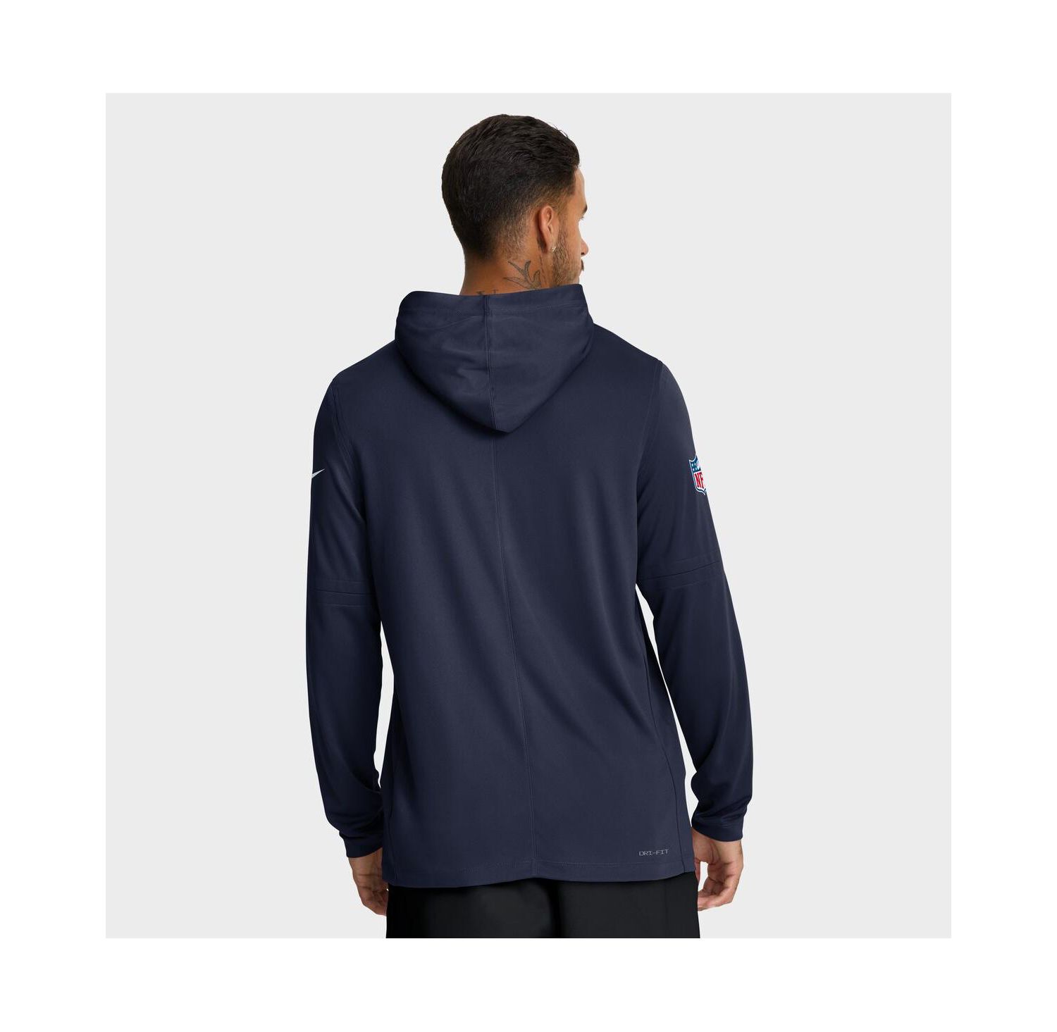 Men's College Navy Seattle Seahawks Sideline Pure Fury Performance Long Sleeve Hoodie T-Shirt