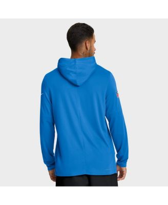 Men's Powder Blue Los Angeles Chargers Sideline Pure Fury Performance Long Sleeve Hoodie T-Shirt