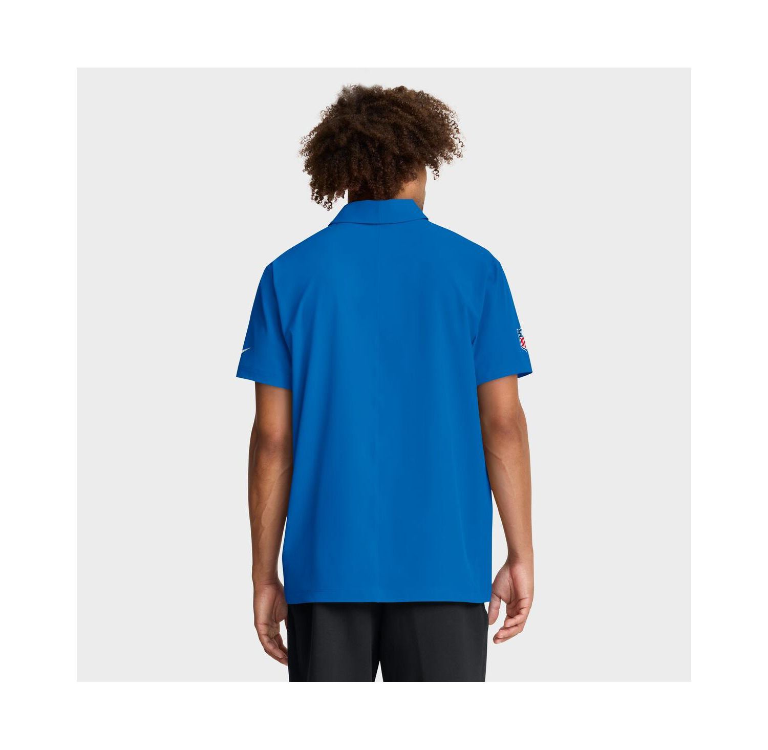 Men's Blue Detroit Lions Sideline City Pride Woven Performance Polo Shirt